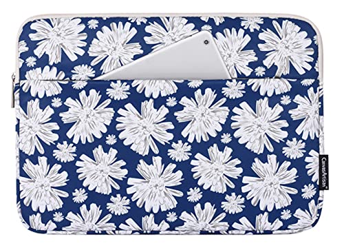 Funda para laptop azul de 11 pulgadas con compartimentos para tablet y PC portátil