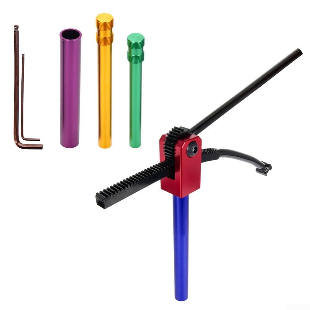 Dirt For Bike Reifenwechsel-Werkzeug-Set für 40,6–53,3 cm Räder, tragbarer Ständer mit 10–25 mm Achsenadaptern, robuster Stahl-Montagerahmen für Motocross für Enduro