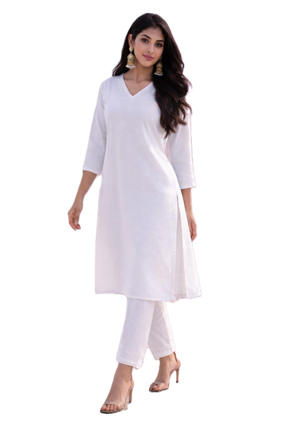 lookmark Women’s White Cotton Blend Straight Kurti for Traditional & Ethinic Wear-picture-18