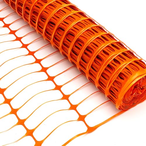 1m x 25m Orange Heavy Duty Safety Barrier Fencing Mesh Plastic Garden Netting Temporary Fence Reusable UV Resistant 1m High 25m Length Outdoor Crowd Events