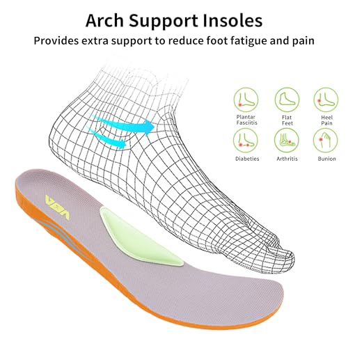 Image of AOV Wide Toe Box Shoes Women Arch Support Walking Shoes Plantar Fasciitis Orthotic Tennis Sneakers