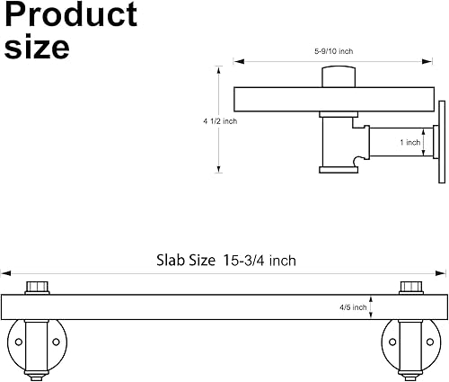 Miniatura 3 de HouseAid Industrial Pipe Floating Shelves, Rustic Farmhouse Pipe Shelf for Living Room, Bedroom, Bathroom and Kitchen, Wall Mounted, Matte Black (2