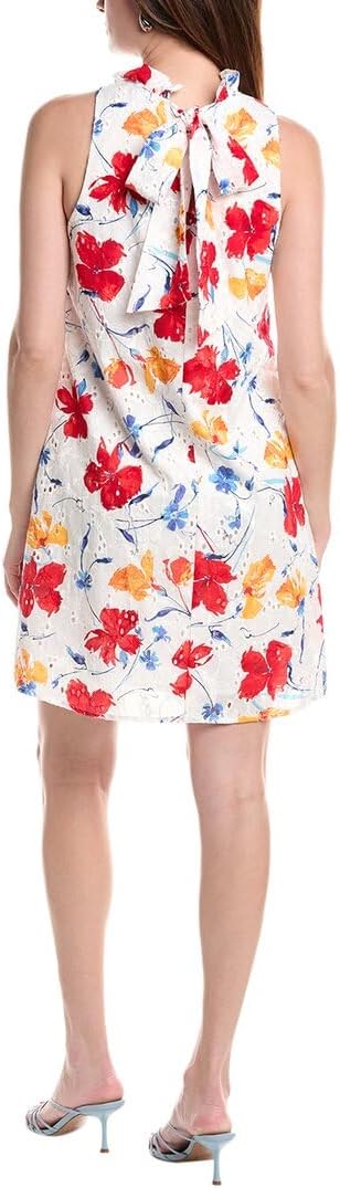 Anne Klein Women's Sleeveless Shift with Ruffle Collar