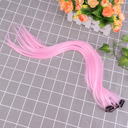 PIXNOR 10Pcs Clipe Ombre Em Extensões de Cabelo Clipe de Cabelo Reto Sintético Em Extensões Mechas d