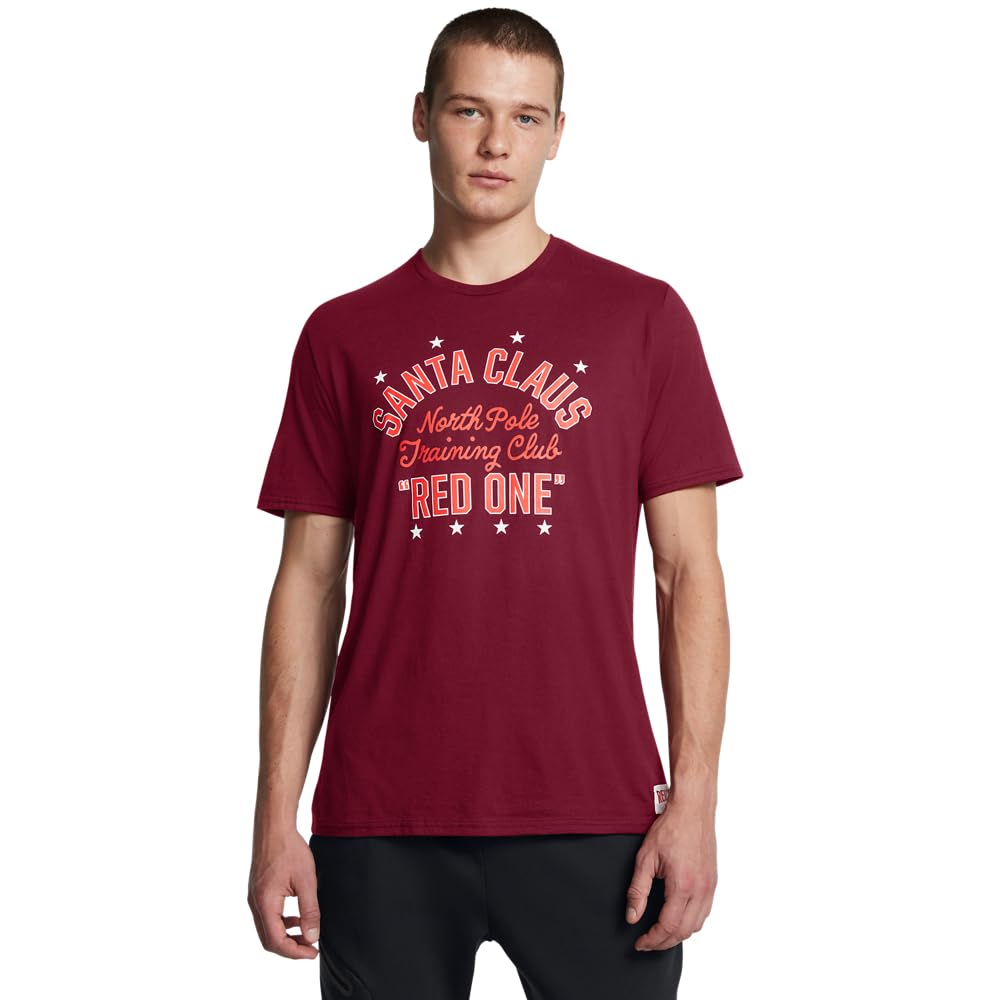Under Armour Men's Project Rock Red One North Pole Training Club Short Sleeve T Shirt