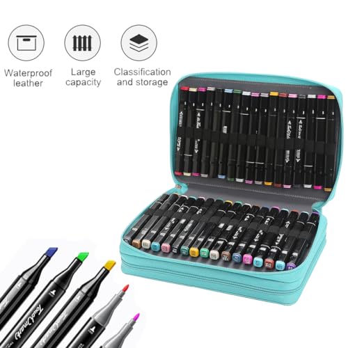 Image of 68 Slots Marker Pen Organizer Case w /Handle