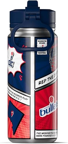 Miniatura 78 de Hydrapeak x NBA Los Angeles Lakers Botella de agua de 591 ml de acero inoxidable, botella deportiva con doble pared aislada con licencia oficial,