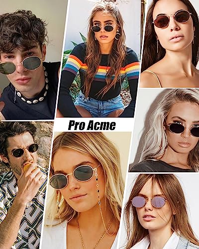 Pro Acme Retro Oval Metal Polarized Sunglasses for Women Men Small Trendy 90s Vintage Shades2