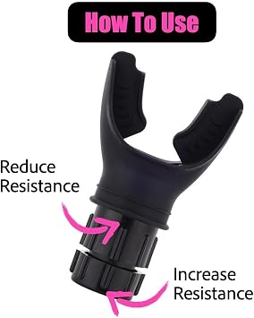 Adjustable Lung Trainer, Portable Breathing Exerciser, Black | Adjustable Resistance, Respiratory Muscle Training, Compact, Portable, Detachable Parts, Easy Cleaning