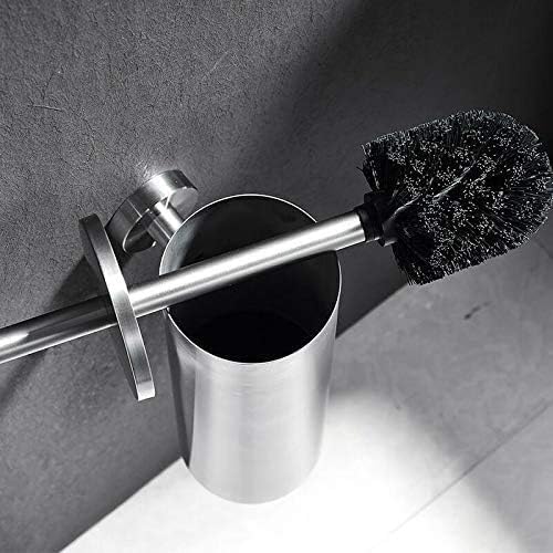 Cepillo para Baño 1 escobilla de baño de acero inoxidable, perforadora de pared, escobilla de baño colgante con soporte, juego de escobilla de baño, suministros de limpieza para baño WC Cepillos