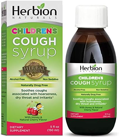 Herbion Naturals Throat Syrup - All Natural - Cherry - for Children - 5 oz - Gluten -Dairy -