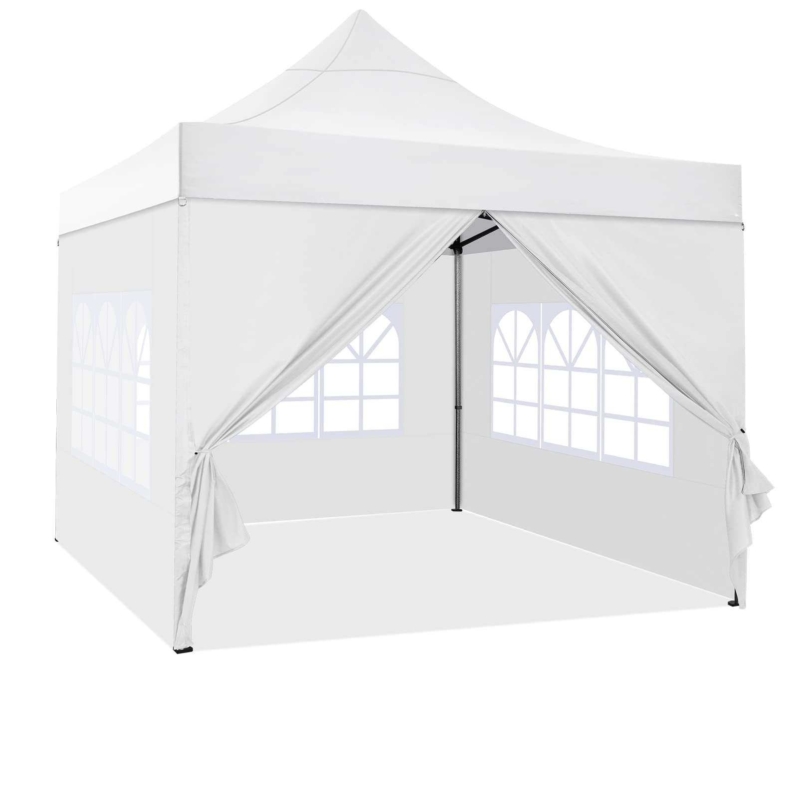 COBIZI Pavillon 3x3 Wasserdicht Stabil Winterfest mit Seitenwand,Weiss | Pop Up Zelt Faltpavillon,Sonnenschutz Pavillion Klappbar Zelte,Gartenparty Strand Hochzeit,Pavilion Faltbar mit Tasche Rollen
