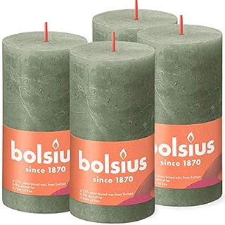 Bolsius Rustic Pillar Candle - Ivory - Pack of 4 - Long Burning Time of 60 Hours - Household Candle - Interior Decoration - Unscented - Natural Vegan Wax - No Palm Oil - 130 x 70 mm