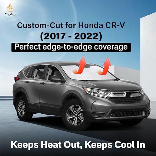Image of EcoNour Windshield Sunshade Compatible for Honda CRV 2017-2020 2021 2022, Sun Visor for Front Windshield & Window Sun Shade Cover, UV Heat Blocker & Protector, Car Accessories