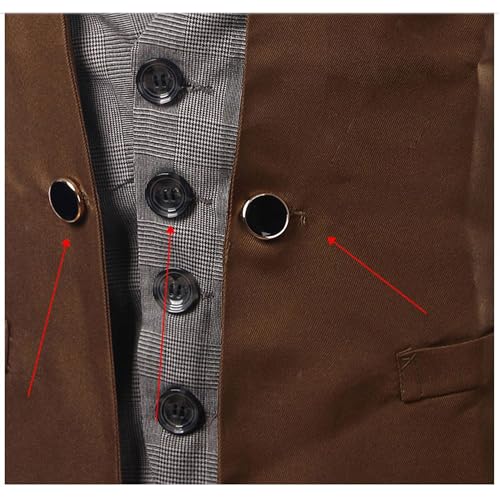 Dressnu Jaqueta masculina xadrez com bloqueio de cor slim casual, Branco, G