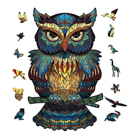 OSDUE 100 PCS Owl Wooden Puzzle for All Ages Cover