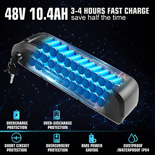 ANCHEER Hummmer Electric Bike for Adults 27.5'' Peak 750W Electric Mountain Bike/Ebike, 3 Hours Fast Charge, 55 Miles Electric Bicycle with 48v/499Wh Battery, LCD Display, 21/24 Speed Gears - Image 2