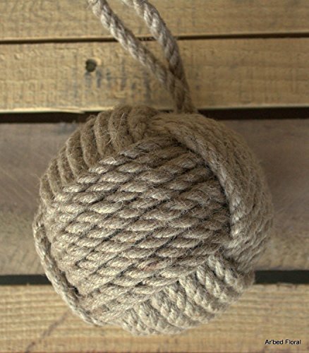 Nautical Jute Doorstop Rope Sailor Knot Made From Natural Jute Handmade (Natural Jute, 5") #TOP1