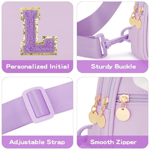 Image of Initial Sling Bag Crossbody Purse for Kids Girls Age 3-8