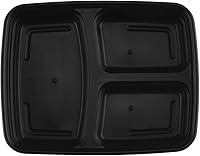 Vista 4 de TIYA - Contenedores de comida para llevar, paquete de 150 unidades con tapas de 48 onzas, cajas de almacenamiento de plástico para llevar