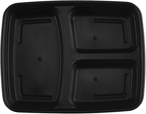 Miniatura 4 de TIYA - Contenedores de comida para llevar, paquete de 150 unidades con tapas de 48 onzas, cajas de almacenamiento de plástico para llevar,