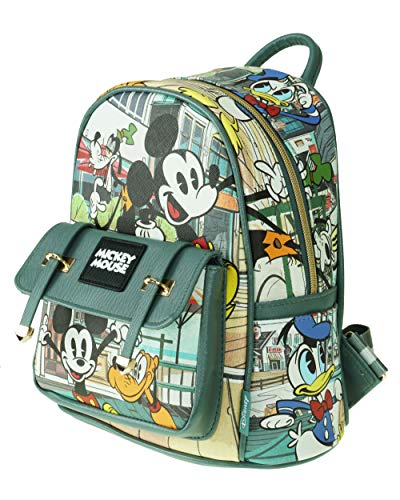 KBNL Mickey Mouse and Friends 11" Faux Leather Mini Backpack - A20520 Multicoloured3