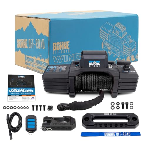 Borne Off-Road 12K Winch con cuerda sintética negra miniatura 2