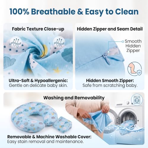 Image of Proliva Feeding Pillow for New Born Baby with Detachable Cover Breast Feeding & Maternity Nursing Pillow for Breastfeeding Support for Baby Feeding Pillow for Mom