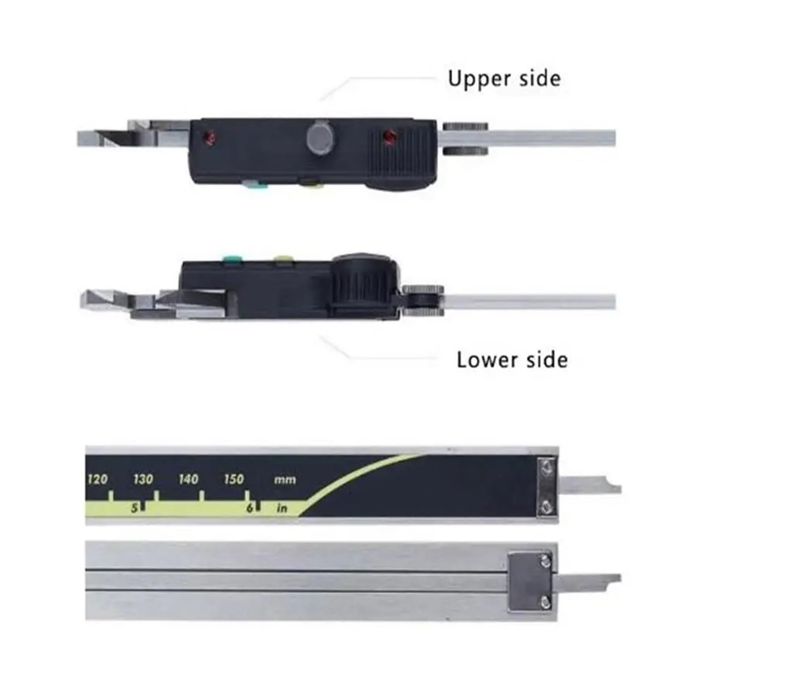 Calibrador Digital LCD 0-150mm 0-200mm 0-300mm 6in 8in 12 pulgadas calibradores electrónicos que miden herramientas de diámetro exterior(Size:0-300mm)