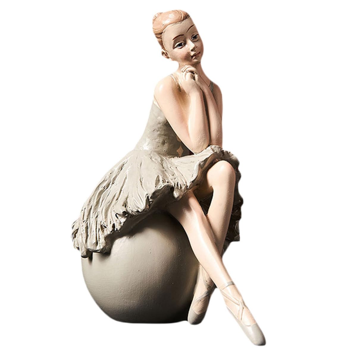 OUNONA Danseuse de Ballet Décorative Figurine Modèle Résine Beige Stable