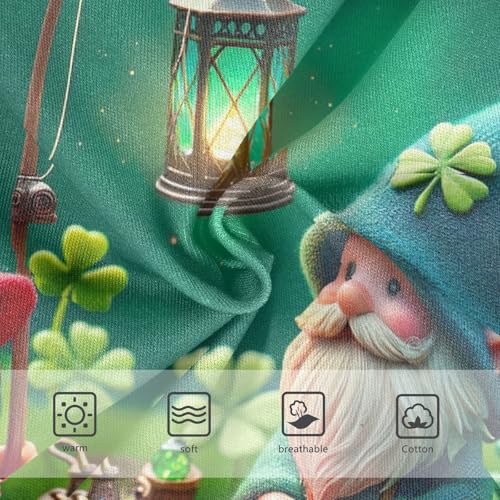 Toddler Panties, St. Patrick's Day Clover Gnome Green Cotton Underwear for Girls, 2–8 Years3