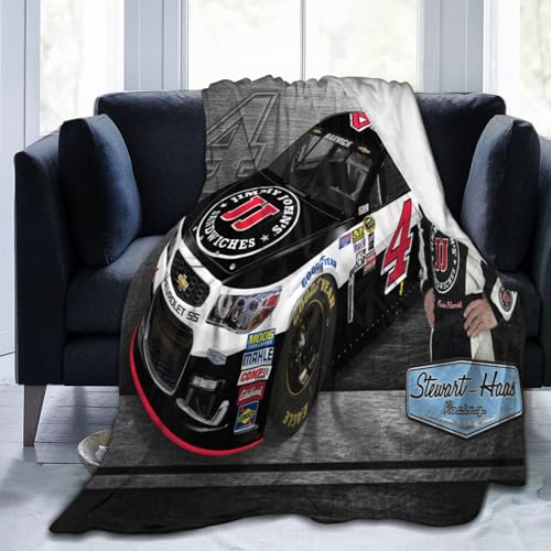 FOLOFOGO Kevin-Harvick-Car-4 Throw Blankets Warm Sofa Bed Blanket for Living Room All Season 80"x60" Flannel Blanket