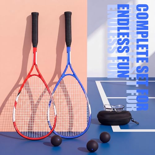 image for Seenelling 2 Pack Beginner Squash Racquet Set Includes 2 Racquets with