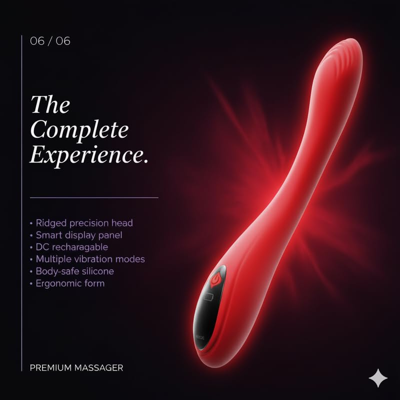 Image of ZYLLION Bendy Design Personal Massager for Body Relaxation|Multiple Modes|Quiet & Portable Handheld Massager|Rechargeable Massager for Neck Back| Shoulders & Muscle Relief - Red