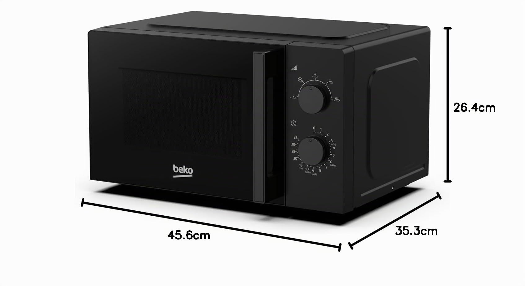 Beko - MOC20100B2 Mikrowelle, 5 Leistungsstufen, 20 Liter, 700 W, freistehend, Timer 35 min - Schwarz