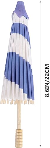 Miniatura 3 de VALICLUD Sombrilla de papel de aceite, sombrilla china hecha a mano, sombrilla de papel con patrón de flores, sombrilla con mango de madera,