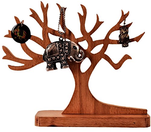 Purpledip 11196) - Portagioie in legno per orecchini, catene, albero