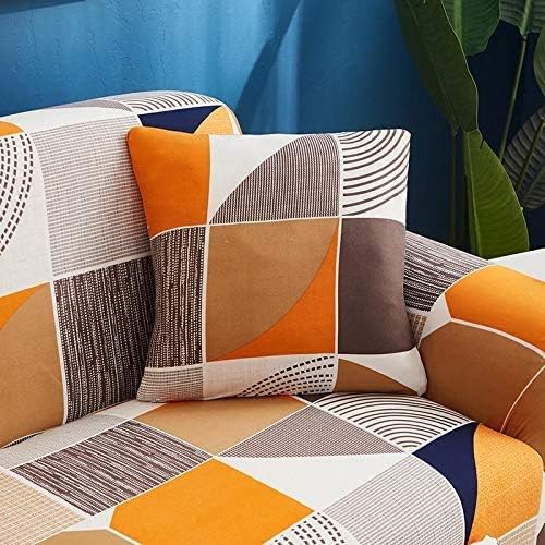nordmiex Printed Stretch Sofa Slipcover - 1 Piece Elastic Polyester Spandex Couch Covers- Universal Fitted Sofa Slipcover Furniture Protector (Loveseat Sofa,White/Grey/Brown/Orange)