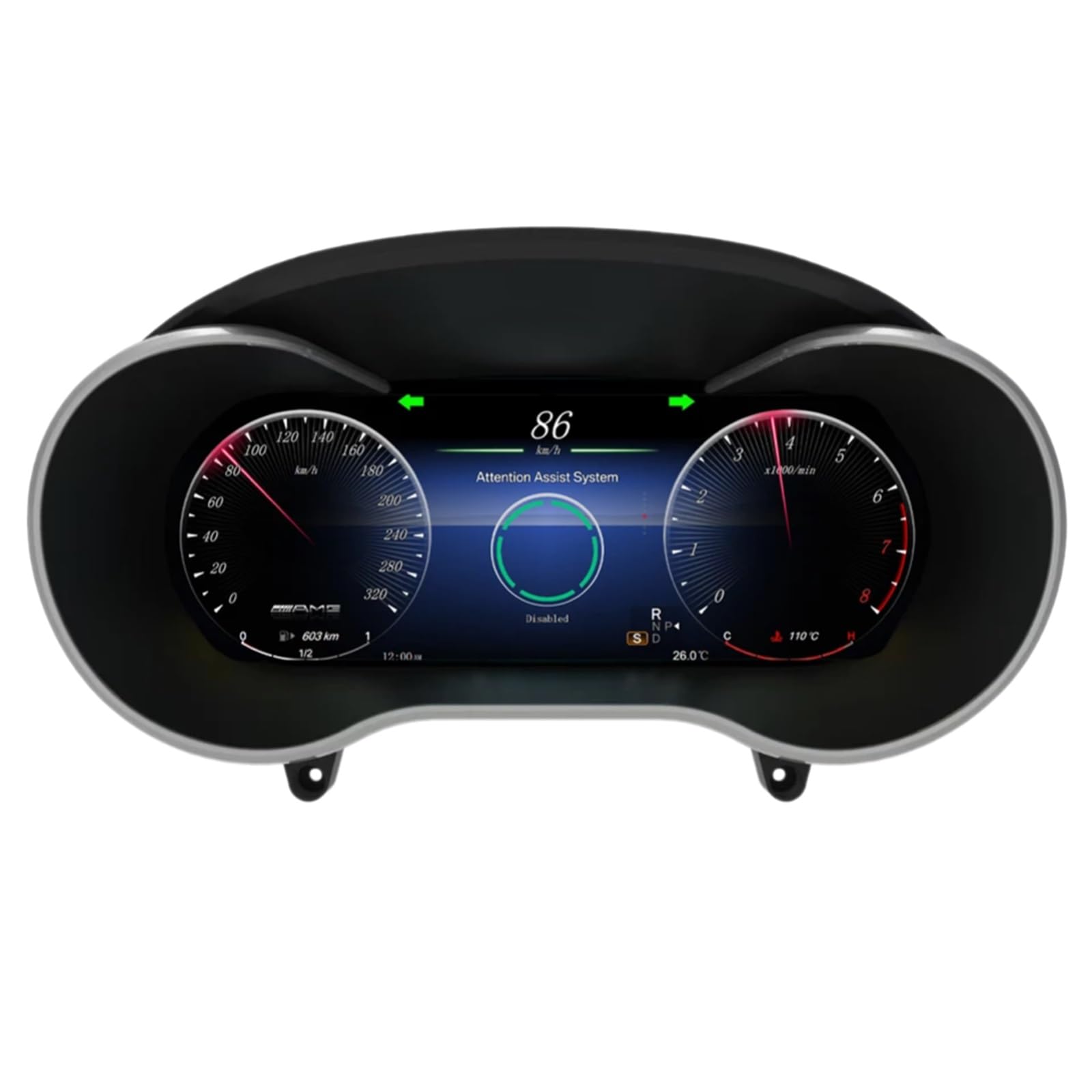 Quadro strumenti digitale Virtual Cockpit da 12,3'', for Mercedes, for Benz, Classe Glc/c W253 X253 W205 2015 2018 Contachilometri sul cruscotto schermo della cabina di pilotaggio virtuale
