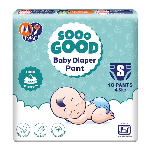 Image of SOOO GOOD Baby Diaper Pants With Aloe Lotion & Wetness Indicator | Soft & Comfortable | Fast Absorption, Rash-Free, Leak-Proof (Size-S, 4 to 8 kg, 78 Counts, Pack of 1)