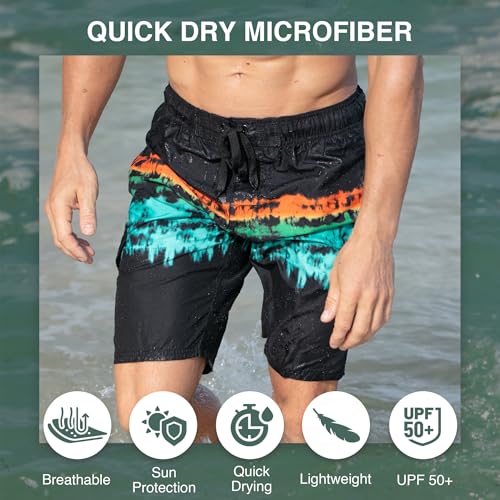 Image of Kanu Surf Men's Big Viper Extended Size Stripe Swim Trunk