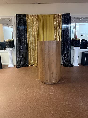 Wispet 1-BK28-2 Black Sequin Backdrop Curtains 2 Panels 2Ftx8Ft Glitter Drapes Backdrop Sparkle Curtains Photo Backdrop thumb #6