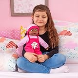 Bayer Design 94001AI Funktionspuppe, Babypuppe interaktiv, sprechend, weicher Körper, 40 cm, dunkelhäutig, Rosa