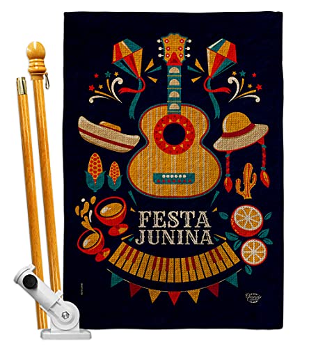 Ornament Collection Junina Burlap House Flag Set Celebration Brazilian Festivals Festas De São João Occasion June Party Decoration Banner Small Garden Yard Gift Double-Sided, Made in USA