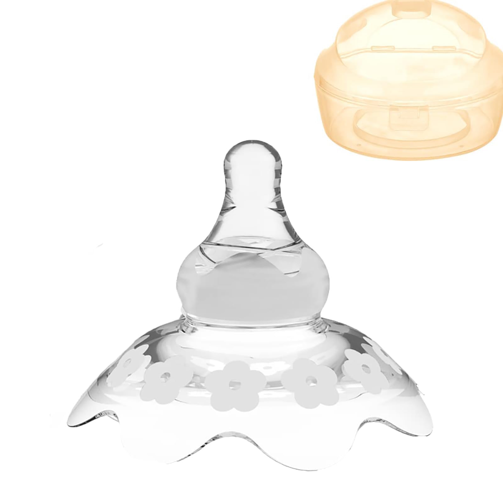 Nursing Shield for Breastfeeding,Soothes Sensitivity + Improves Baby’s Latch, Fits Flat/Inverted Secure Fit (3.57x2.75 in) White