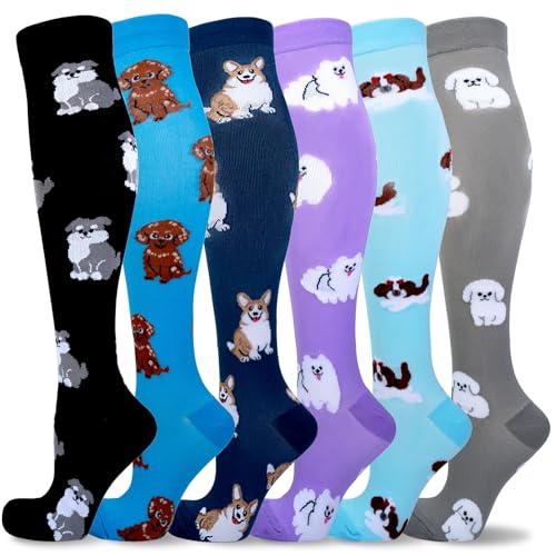 Image of LEOSTEP Compression Socks for Women and Men Circulation, Knee High Stockings Support for Nurses, Cycling, Hiking, Running