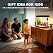Coospider 5 Gallon Glass Fish Tank, Aquarium Starter Kit, Self-Cleaning Aquarium Kit with Ultra-Quiet Filter Pump, 3-Color LED Lights, Temp Monitoring for Fish, Shrimp, Kids Gift Idea