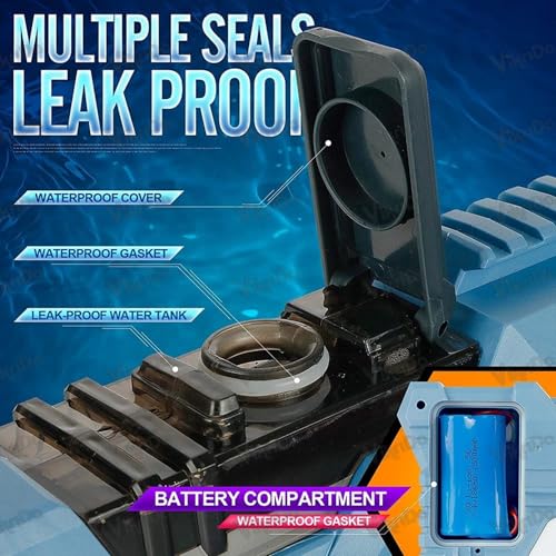 Image of VikriDA Automatic Electric Water Gun for Holi with Free Extra Rechargeable Battery, Auto Suction with 2 Spray Modes 800ML Capacity Up to 52 Ft Range - Leak-Proof Cover for Adults & Kids -Multicolor