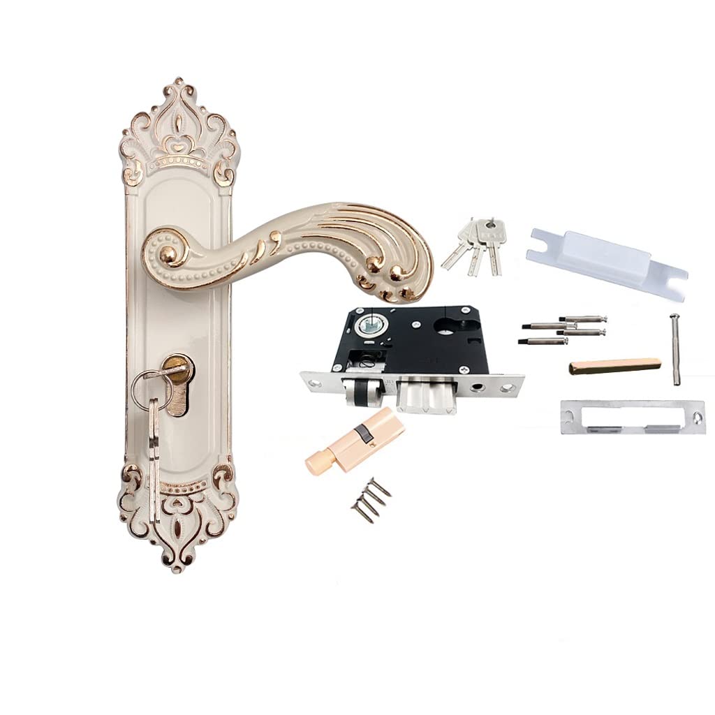 Estilo Dormitorio Mango Bloqueo Cerradura Llave Kit Kit Combinación Aleación de Aluminio Retro Lock Habitación Familia Puerta Accesorios de Hardware