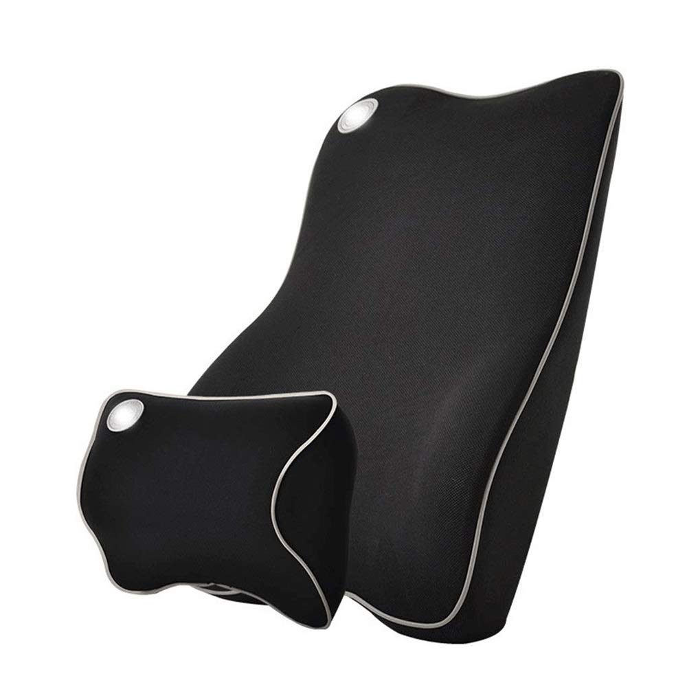 Almohadas lumbares, Almohadas de espuma viscoelástica Cojín trasero Soporte lumbar for la silla de la oficina en el hogar del automóvil, alivia la ciática de la espalda y el dolor del coxis(3-P